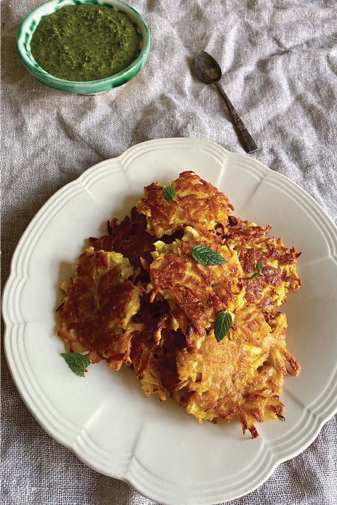 Pasternak Fritters with Verde Sawse from Fool's Gold A History of