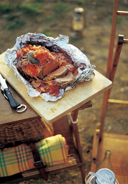 Barbecued Beef Fillet with Sweet Potatoes &amp; Grilled Mushrooms from Falling Cloudberries by Tessa Kiros