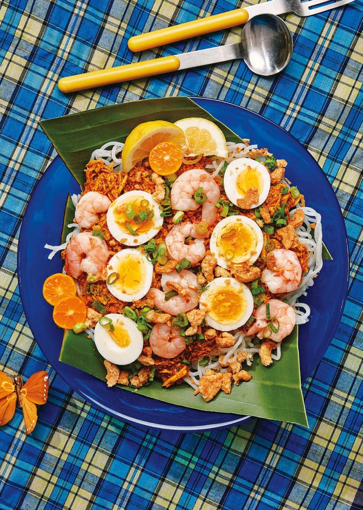 Rice Noodles with SaffronScented Chicken Gravy from Filipinx by Angela