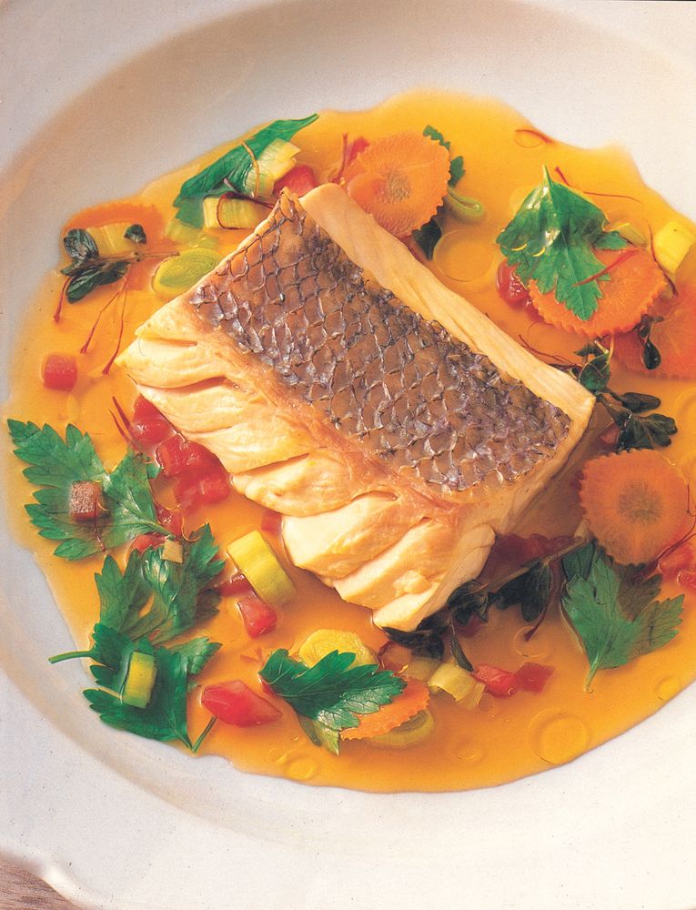 Snapper Poached in Saffron Court Bouillon from Fine Family Cooking by ...