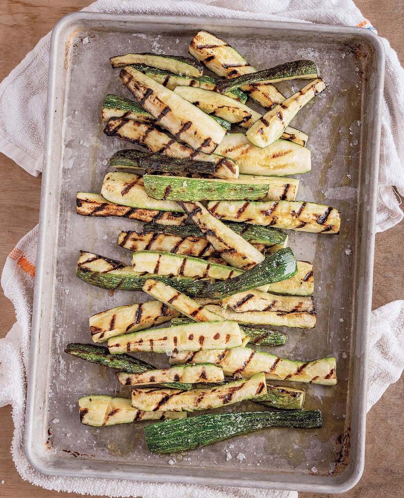 Grilled Zucchini with Nut Salsa, Mint & Ricotta from Flavors from the Farm: Vegetable-Forward Cooker