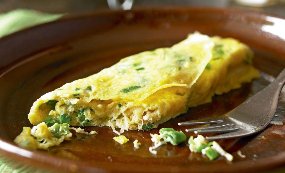 Crabmeat Omelet from The Korean Table From Barbecue to Bibimbap 100 EasyToPrepare Recipes by