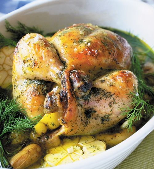 Roast Dill-Scented Chicken with Leeks and Potatoes from Kitchen of Light: New Scandinavian Cooking b