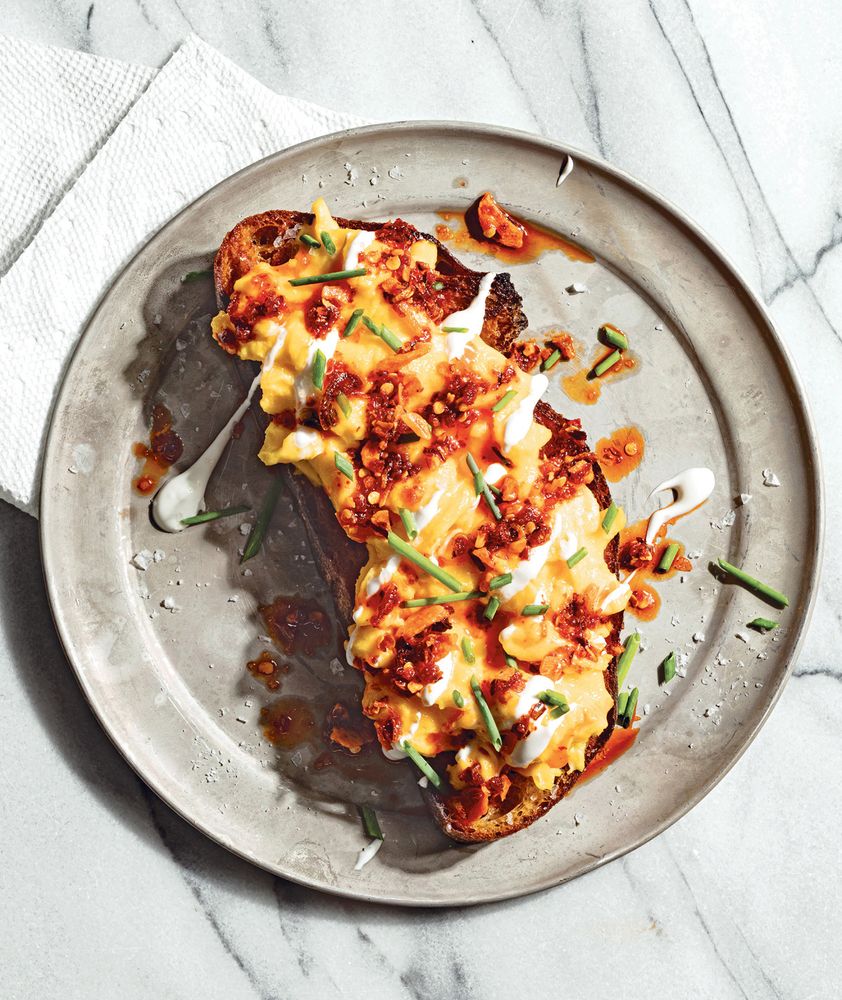 The Slow Scramble on Toast with Lena’s Chili Crisp from Williams Sonoma ...