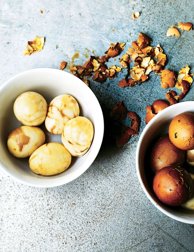 Marbled Tea Eggs from Hong Kong Diner Recipes for Baos, Hotpots