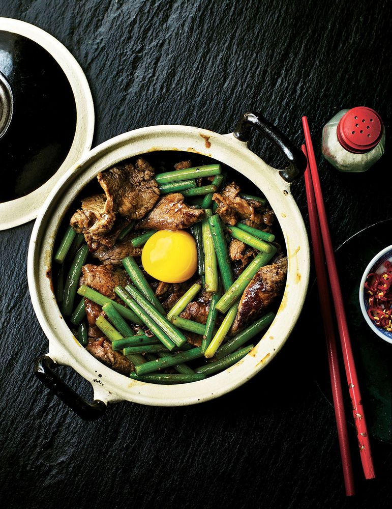 Oyster Sauce Beef Fillet & Egg Yolk Claypot from Hong Kong Diner