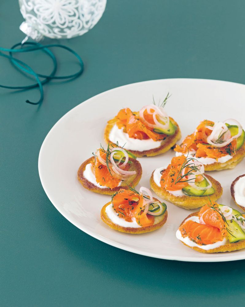 Gin-cured ocean trout w/ blinis from Chefs Host Christmas Too by Darren Purchese