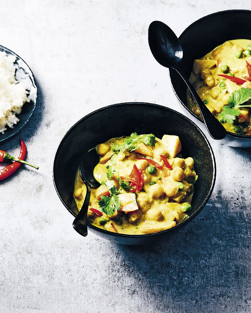 Chickpea Potato Curry with Peas from I Can Cook Vegan by Isa Chandra Moskowitz