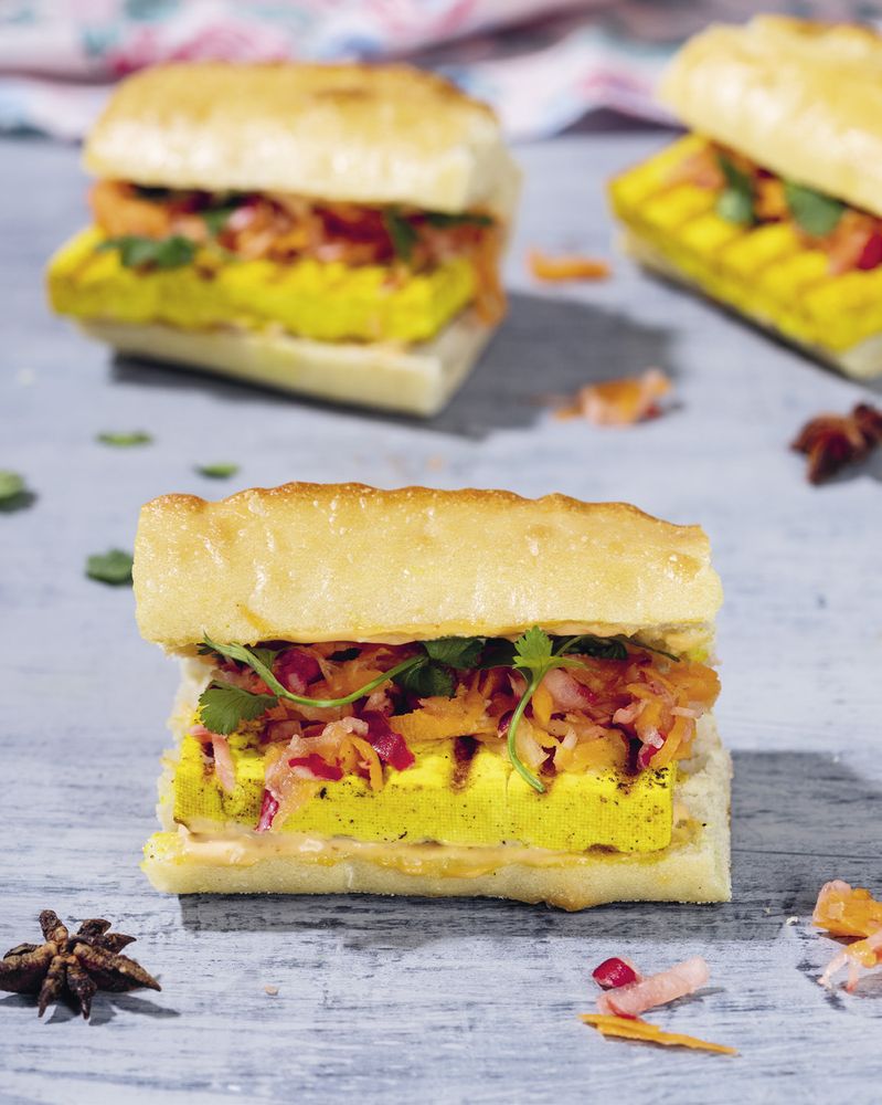 Grilled Curry Tofu Banh Mi from I Can Cook Vegan by Isa Chandra Moskowitz