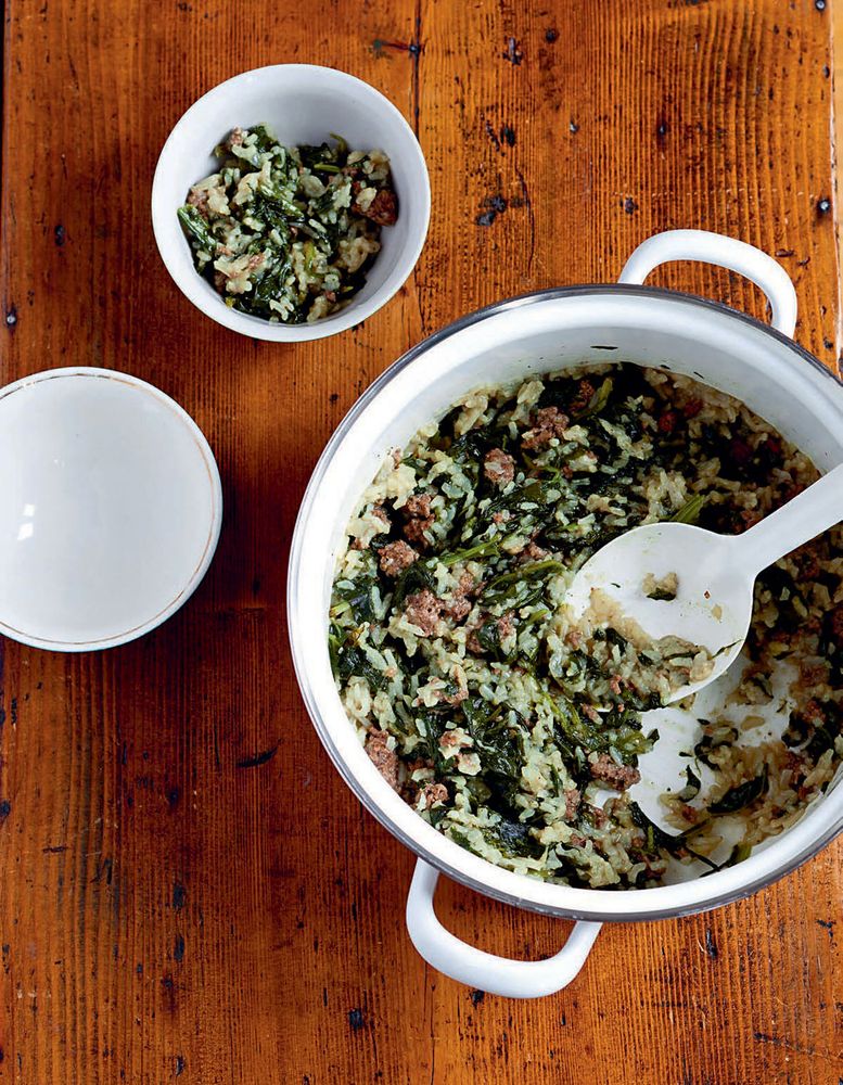 Spinach with Rice from Istanbul Cult Recipes by Pomme Larmoyer
