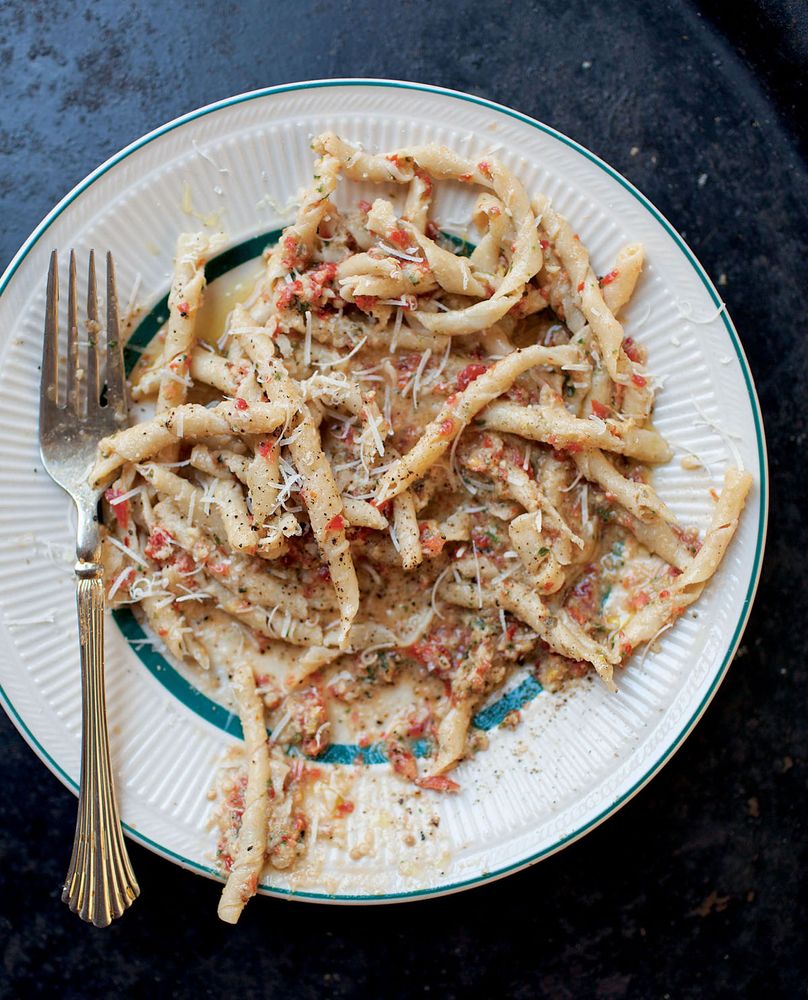 Busiate with Sicilian Pesto from Italian Comfort Food by The Editors of Saveur