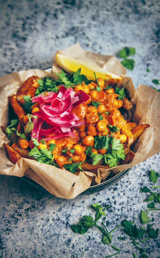 Chana masala fries from Jackfruit and Blue Ginger by Sasha Gill