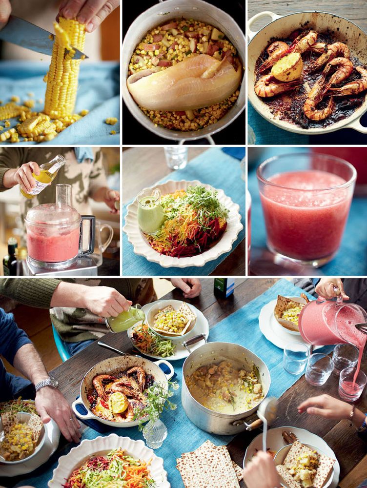 Fish TrayBake Jersey Royals, Salsa Verde Simple Spinach Salad, Cheat’s