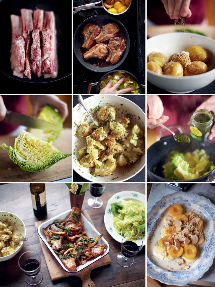 Kinda Sausage Cassoulet Warm Broccoli Salad Meringues from Jamie's 30
