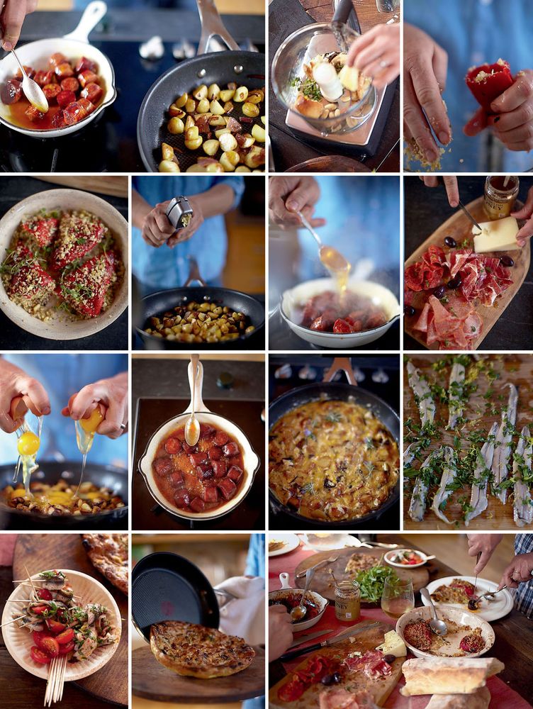 Moroccan Lamb Chops Flatbreads, Herby Couscous, Stuffed Peppers