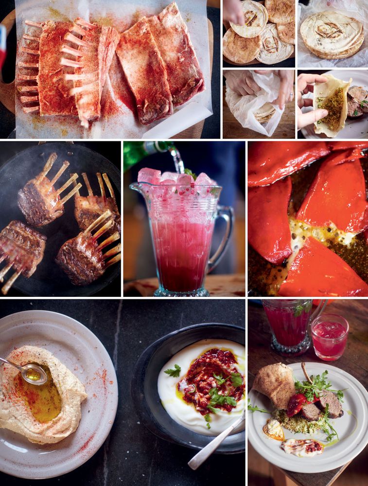 Spring Lamb Vegetable Platter Mint Sauce Chianti Gravy Chocolate Fondue