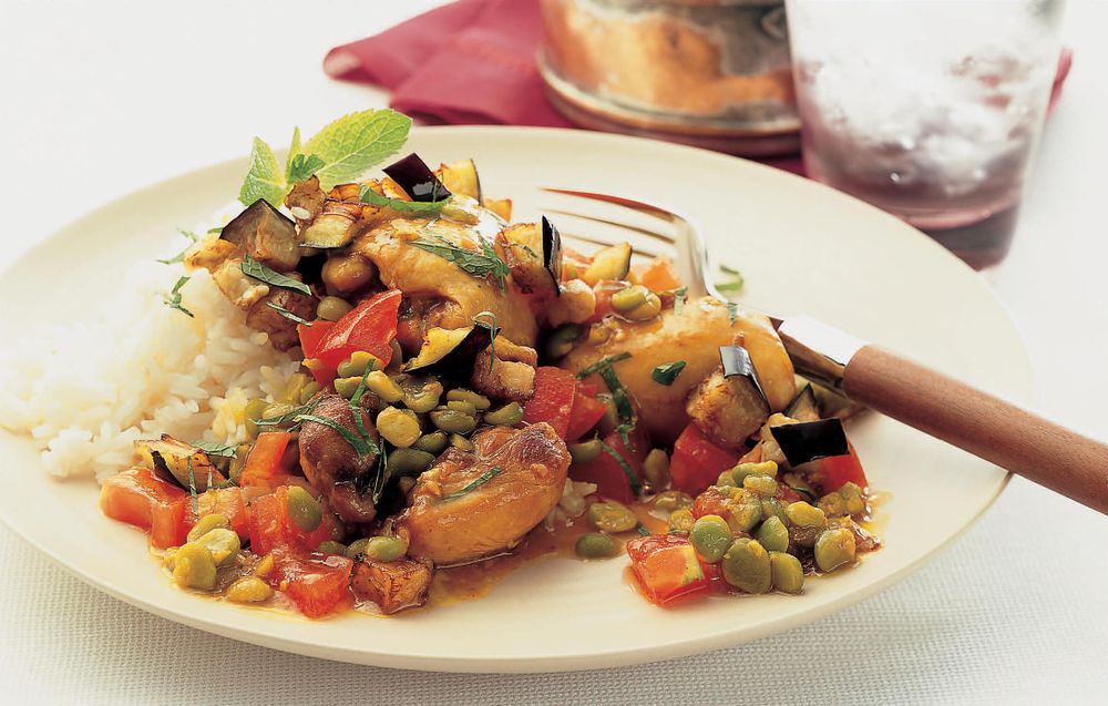 Chicken, Split Pea and Aubergine Koresh from The Complete Guide to