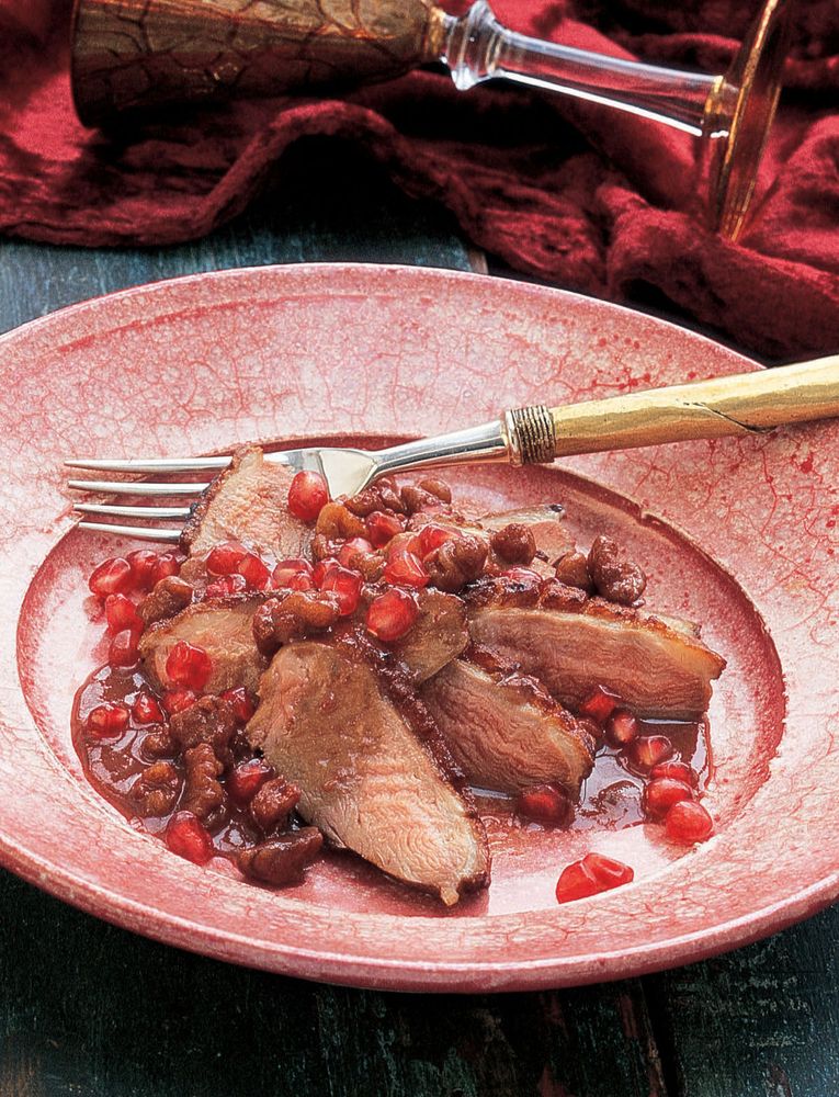Duck Breasts with a Walnut and Pomegranate Sauce from The Complete Guide to Traditional Jewish Cooki