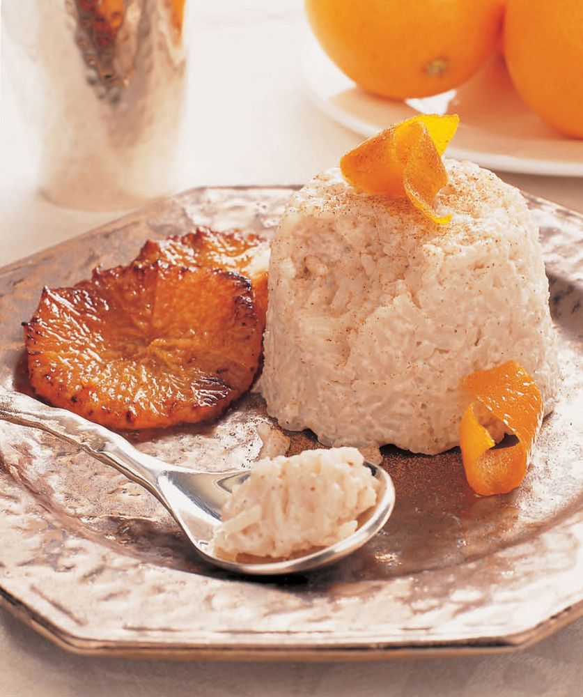 Coconut Rice Puddings with Grilled Oranges from The Complete Guide to Traditional Jewish Cooking by 