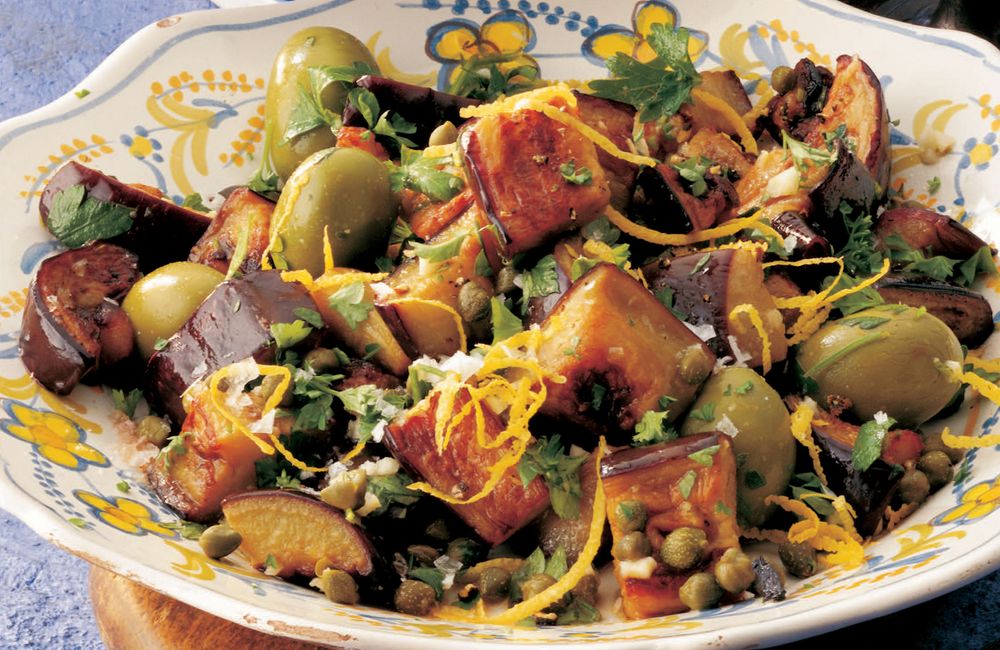 Aubergine, Lemon and Caper Salad from The Complete Guide to Traditional Jewish Cooking by Marlena Spieler