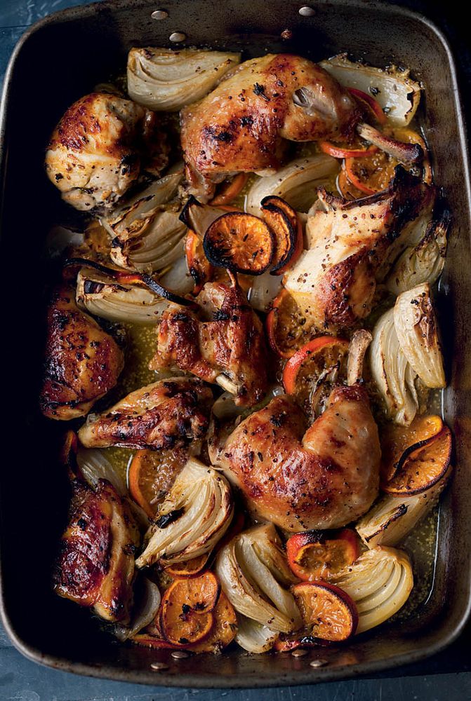 Roasted chicken with clementines & arak from Jerusalem by Yotam