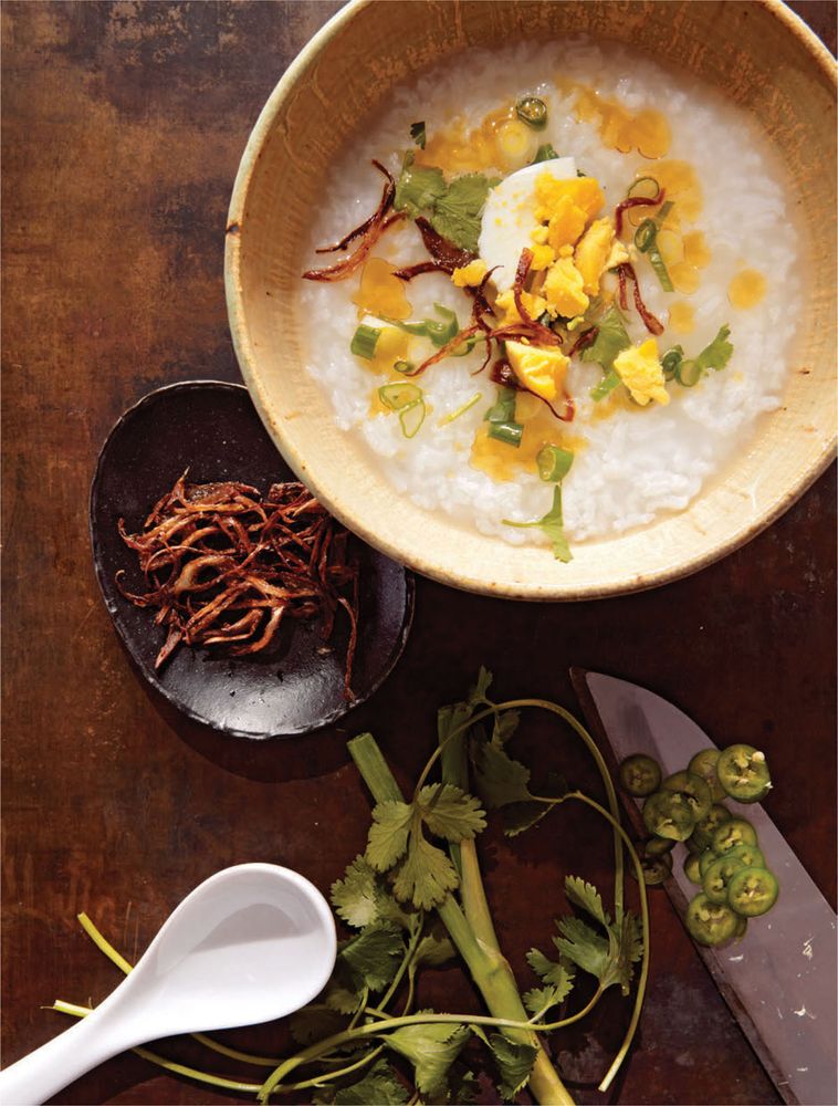 Rice Porridge with Salted Egg from One Good Dish by David Tanis