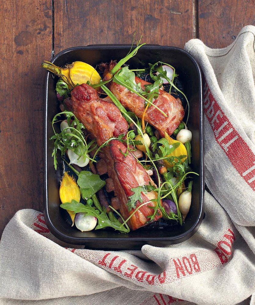 Spare ribs with honey and rocket from One Knife, One Pot, One Dish by Stéphane Reynaud