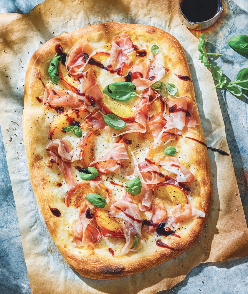 Peach and Prosciutto Flatbread from Oakville Grocery The Cookbook