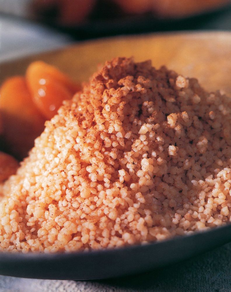 Sweet cous cous with apricots from Old Food by Jill Dupleix