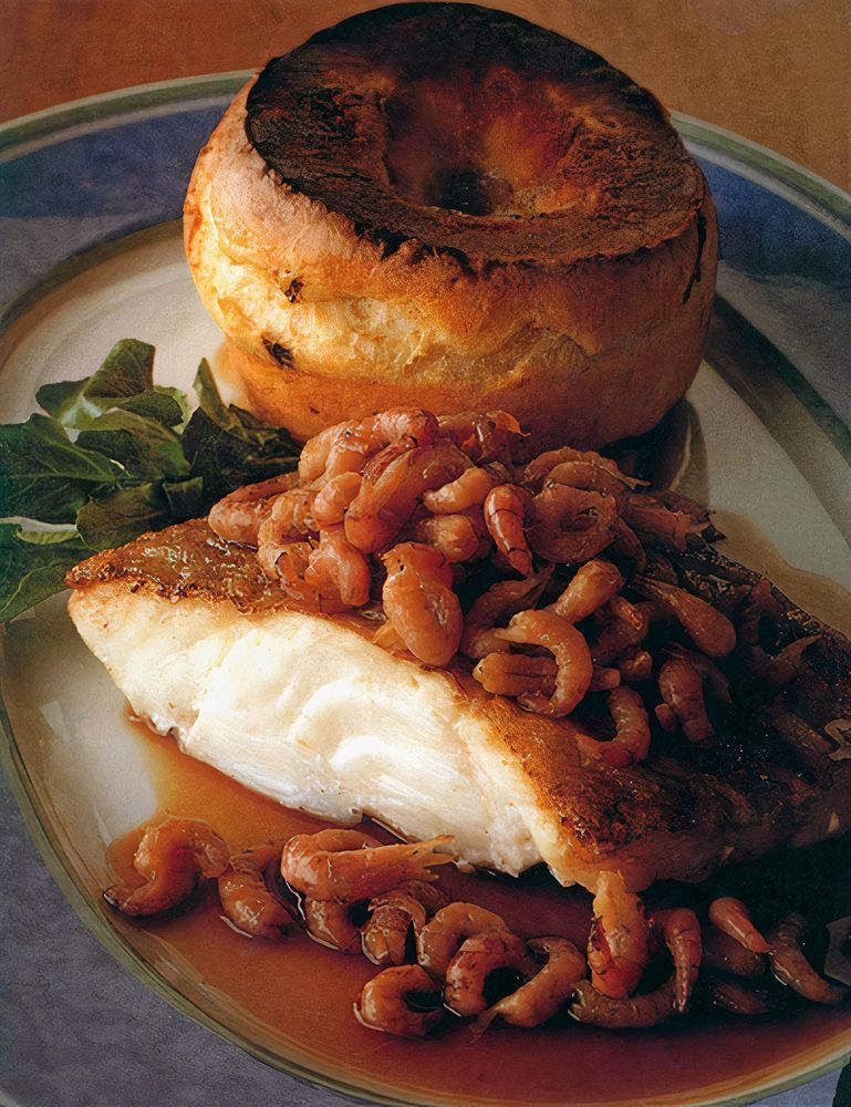 Roast Cod with Horseradish Yorkshire Pudding and Shrimp Gravy from Open