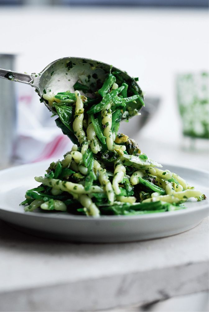 Pasta with pecorino and pistachios from Ottolenghi Simple by Yotam
