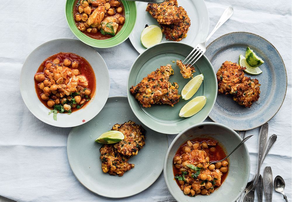 Prawn and corn fritters from Ottolenghi Simple by Yotam Ottolenghi