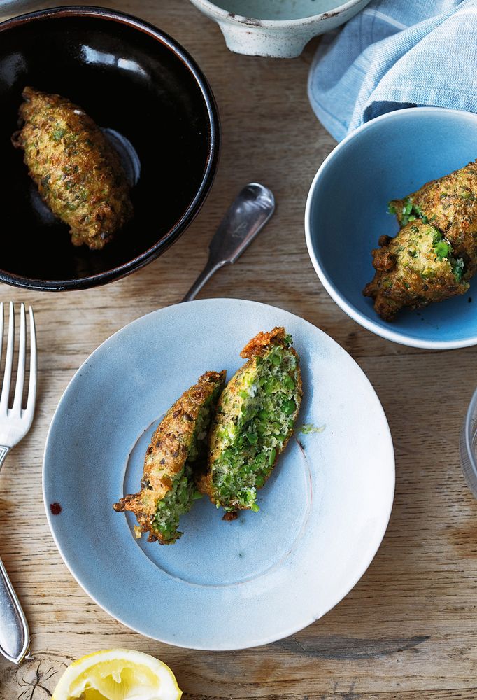 Pea, za’atar and feta fritters from Ottolenghi Simple by Yotam Ottolenghi