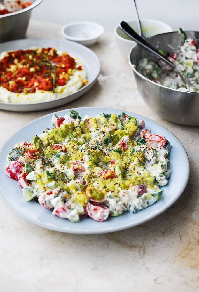 Tomato and cucumber raita from Ottolenghi Simple by Yotam Ottolenghi