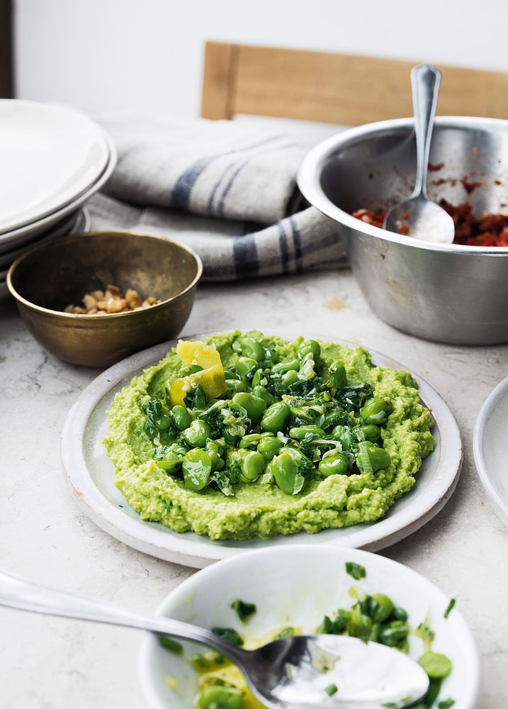 Avocado and broad bean mash from Ottolenghi Simple by Yotam Ottolenghi