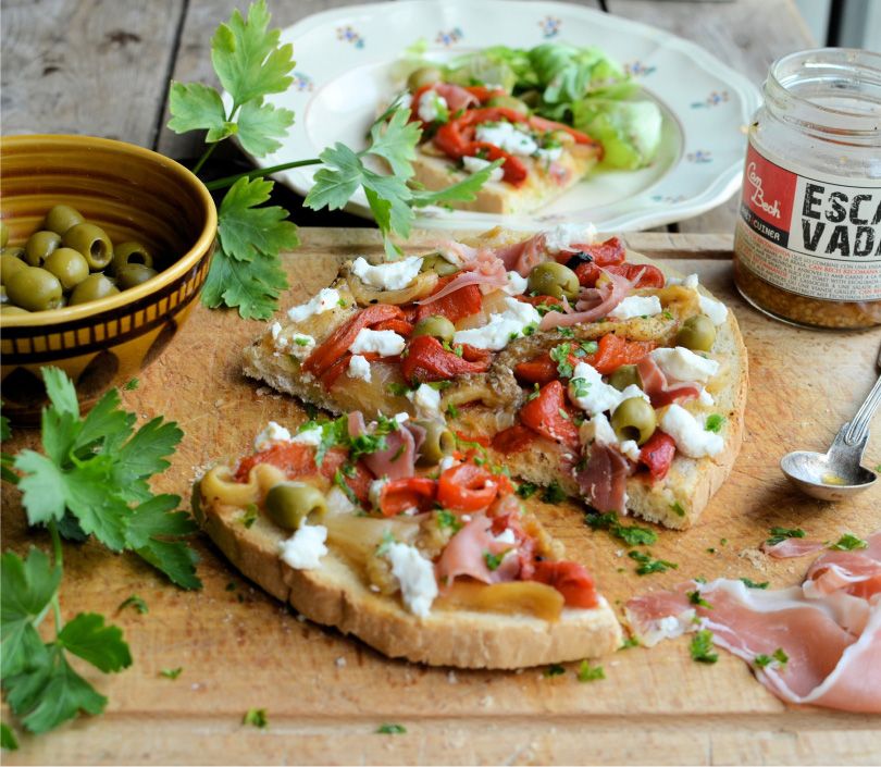 Spanish Tapas Toast with Escalivada from Lavender & Lovage A Culinary