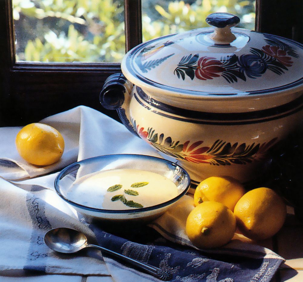 Cold Lemon Soup with Mint from Lemons (A Country Garden Cookbook) by Christopher Idone