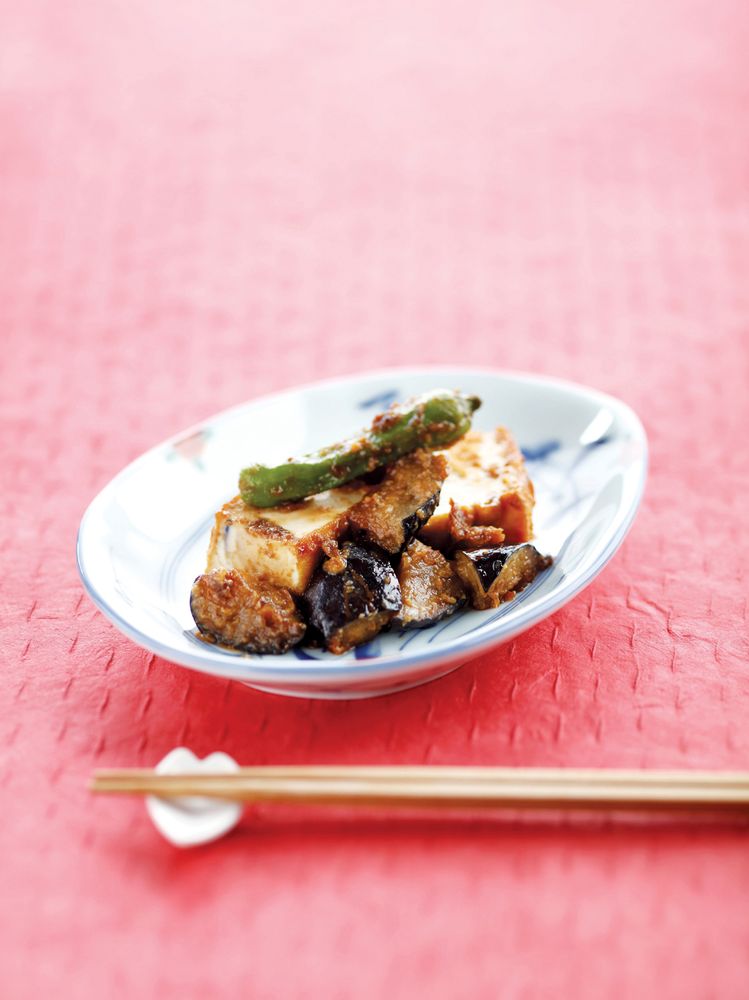 Nasu Dengaku with Atsuage and Shishito from Living Shojin Ryori by