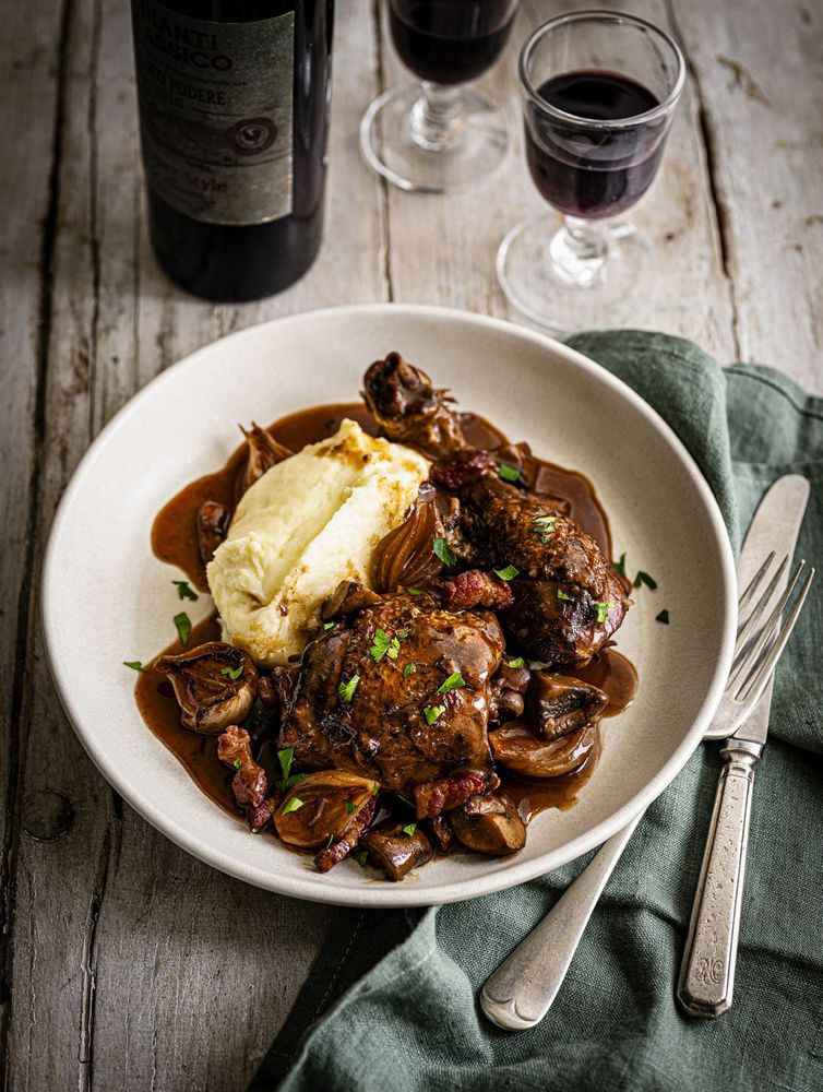 Coq au Vin from Life's Too Short to Stuff a Mushroom by Prue Leith