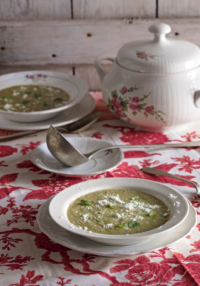 Artichoke & Mint Soup from Limoncello and Linen Water by Tessa Kiros