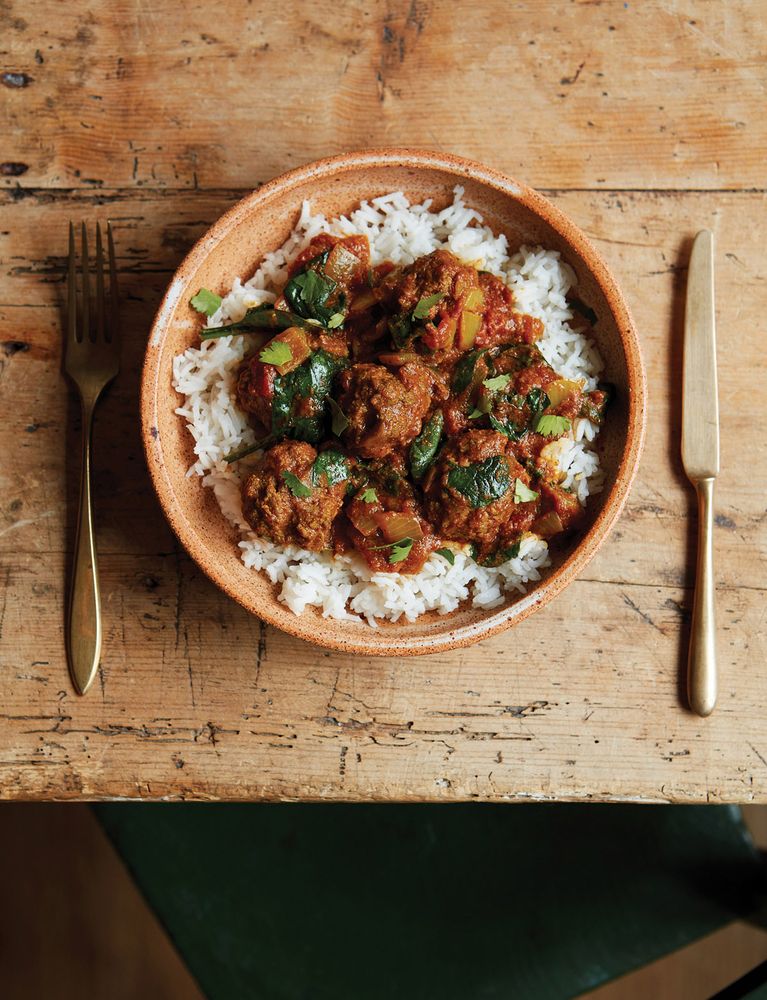 Spinach Meatball Curry from 30 Minute Mowgli Fast Easy Indian from the