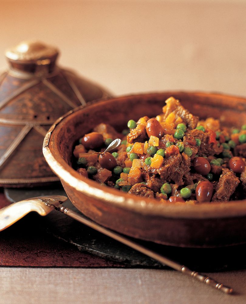 Tagine of Beef with Peas and Saffron from Modern Moroccan by Ghillie Basan