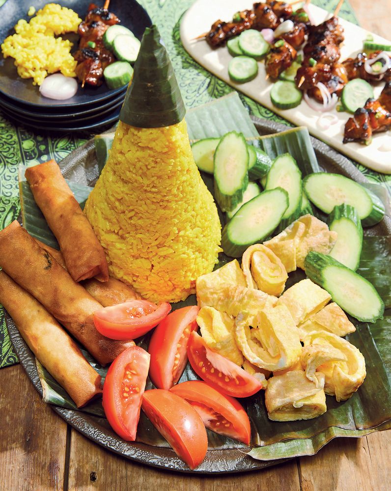 Yellow Celebration Rice from Mortar and Pestle: Classic Indonesian ...