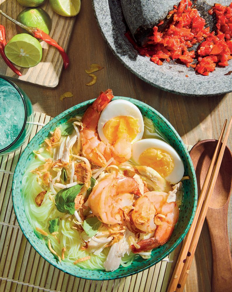 Coconut Noodle Soup with Chicken from Mortar and Pestle Classic Indonesian Recipes for the