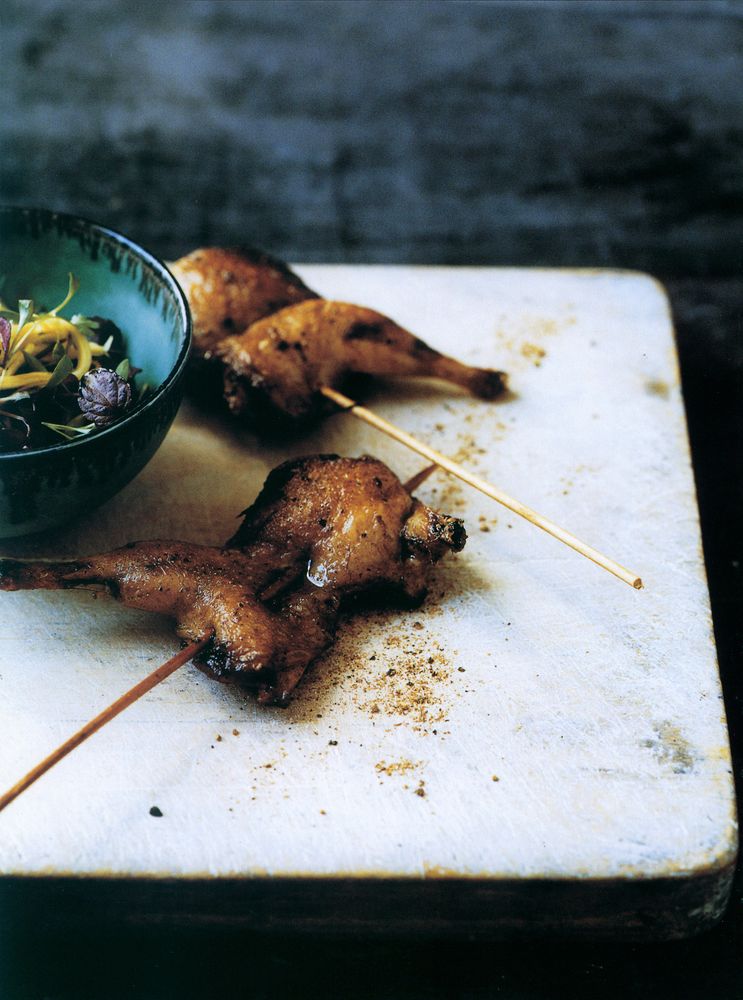 Quail Skewers with Asian Spices from Maze The Cookbook by Jason Atherton