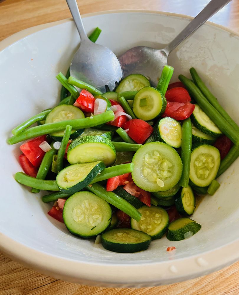 La salade de tomates et courgettes from Magrets &amp; Mushrooms: More Country Recipes from South-West France by Jeanne Strang