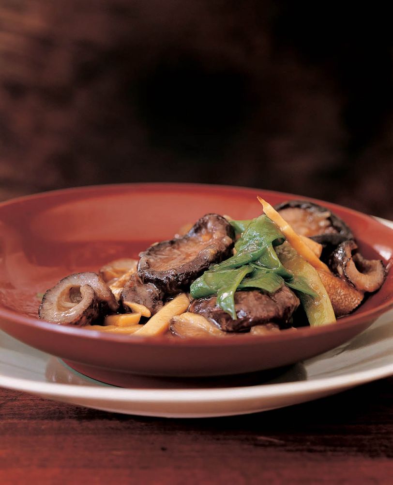 Sea Cucumbers Braised with Steamed Black Mushrooms from Mastering the Art of Chinese Cooking by Eileen Yin-Fei Lo