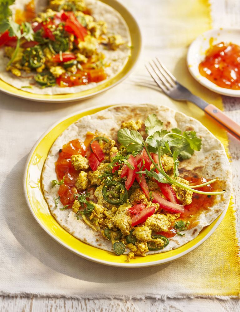 Spiced Scrambled Tofu Wraps from Meat Free Mowgli by Nisha Katona