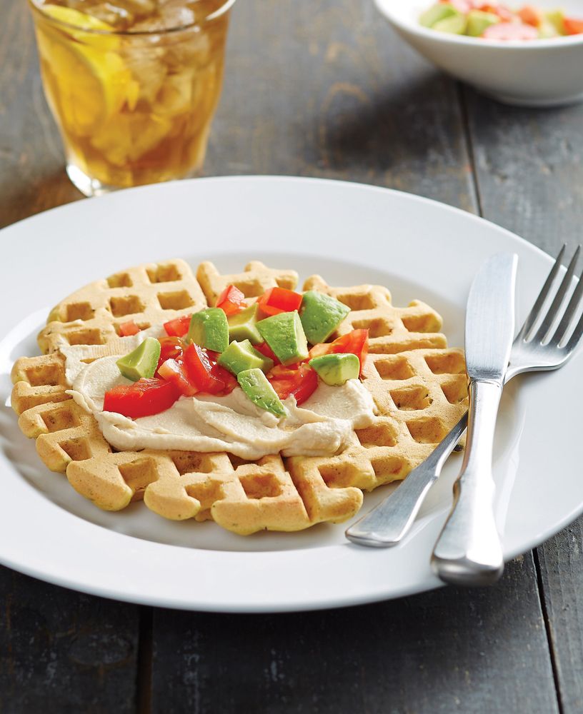 Olive-Chickpea Waffles from The No Meat Athlete Cookbook: Whole Food, Plant-Based Recipes to Fuel Yo