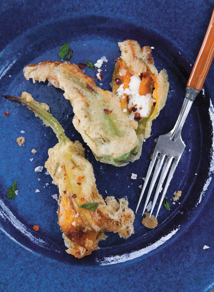 Vegetable Fritto Misto in Tipsy Batter with Garlic Sauce from Mediterranean Vegetarian Feasts by